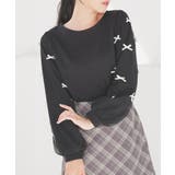 ブラック | トップス カットソー 長袖 | Honeys