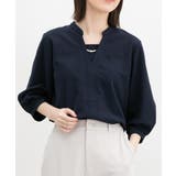 ネイビー | トップス カットソー アクセ付トップス | Honeys