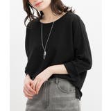 ブラック | トップス カットソー アクセ付ドルマン | Honeys