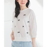 ホワイト | トップス カットソー リボン付トップス | Honeys