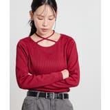 レッド | トップス カットソー 長袖 | Honeys