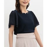 ネイビー | トップス カットソー 半袖 | Honeys