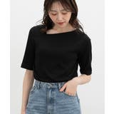 ブラック | トップス カットソー 半袖 | Honeys