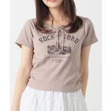 ベージュ | トップス カットソー 半袖 | Honeys