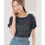 コン花柄 | トップス カットソー 半袖 | Honeys