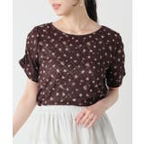 チャ花柄 | トップス カットソー 半袖 | Honeys