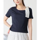 ネイビー | トップス カットソー 半袖 | Honeys