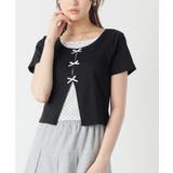 ブラック | トップス カットソー 半袖 | Honeys