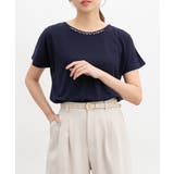 ネイビー | トップス カットソー 半袖 | Honeys