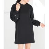ブラック | ワンピース 長袖 ミニ丈 | Honeys