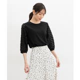 ブラック | トップス カットソー レース使いトップス | Honeys