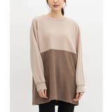 ベージュ×モカ | トップス カットソー 長袖 | Honeys