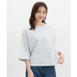 オフ×ブルー | トップス Tシャツ ７分袖Tシャツ | Honeys