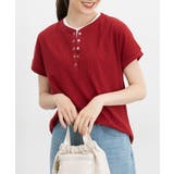 レッド | トップス カットソー 半袖 | Honeys