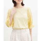 イエロー | トップス カットソー 刺繍使いトップス | Honeys