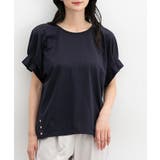 ネイビー | トップス カットソー 半袖 | Honeys