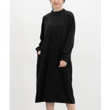 ブラック | ワンピース 長袖 ロング丈 | Honeys