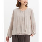 グレージュ×オフ | トップス ブラウス 長袖 | Honeys