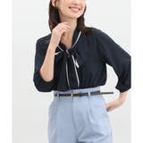 ネイビー | トップス ブラウス リボン | Honeys