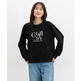 ブラック | トップス スウェット 長袖 | Honeys