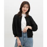 トップス カーディガン フラワー刺繍 | Honeys | 詳細画像7 