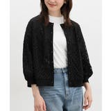 ブラック | トップス カーディガン フラワー刺繍 | Honeys