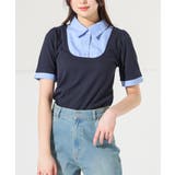 コン×ブルー | トップス カットソー 半袖 | Honeys