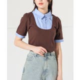 ブラウン | トップス カットソー 半袖 | Honeys