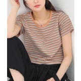 オレンジボーダー | トップス カットソー 半袖 | Honeys