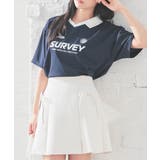 ネイビー | トップス カットソー 半袖 | Honeys