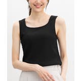 ブラック | 【ハニーズ】トップス タンクトップ ジャカード | Honeys