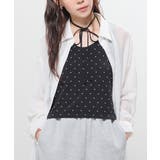 クロ水玉 | トップス タンクトップ カップ付き | Honeys