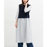 ワンピース ロング丈 レイヤード風ワンピース | Honeys | 詳細画像5