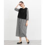 ワンピース ロング丈 レイヤード風ワンピース | Honeys | 詳細画像6