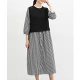 ワンピース ロング丈 レイヤード風ワンピース | Honeys | 詳細画像7