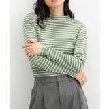 グリーン×オフ | トップス カットソー 長袖 | Honeys