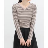 ベージュ×クロ | トップス 長袖 Vネック | Honeys