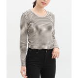 ベージュ×クロ | トップス 長袖 丸首 | Honeys