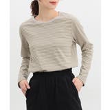 グレー×グリーン | トップス カットソー 長袖 | Honeys