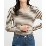 ベージュ×クロ | トップス カットソー 長袖 | Honeys