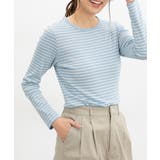 サックス×オフ | トップス カットソー 長袖 | Honeys