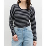 コン×グレー | トップス Tシャツ ロンＴ | Honeys