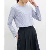 サックス×オフ | トップス Tシャツ ロンＴ | Honeys