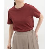 ダークレッド | トップス カットソー 半袖 | Honeys