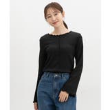 ブラック | トップス カットソー 長袖 | Honeys