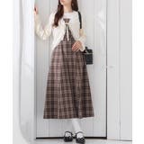 チャチェック | ワンピース ノースリーブ ロング丈 | Honeys