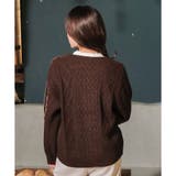 【ハニーズ】ケーブル編Ｖカーデ【WEB限定LLサイズ有】 | Honeys | 詳細画像7 