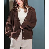 ブラウン | 【ハニーズ】ケーブル編Ｖカーデ【WEB限定LLサイズ有】 | Honeys