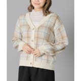 ベージュチェック | トップス カーディガン レディース | Honeys