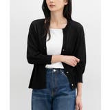 ブラック | 【ハニーズ】トップス カーディガン キーネックカーデ | Honeys